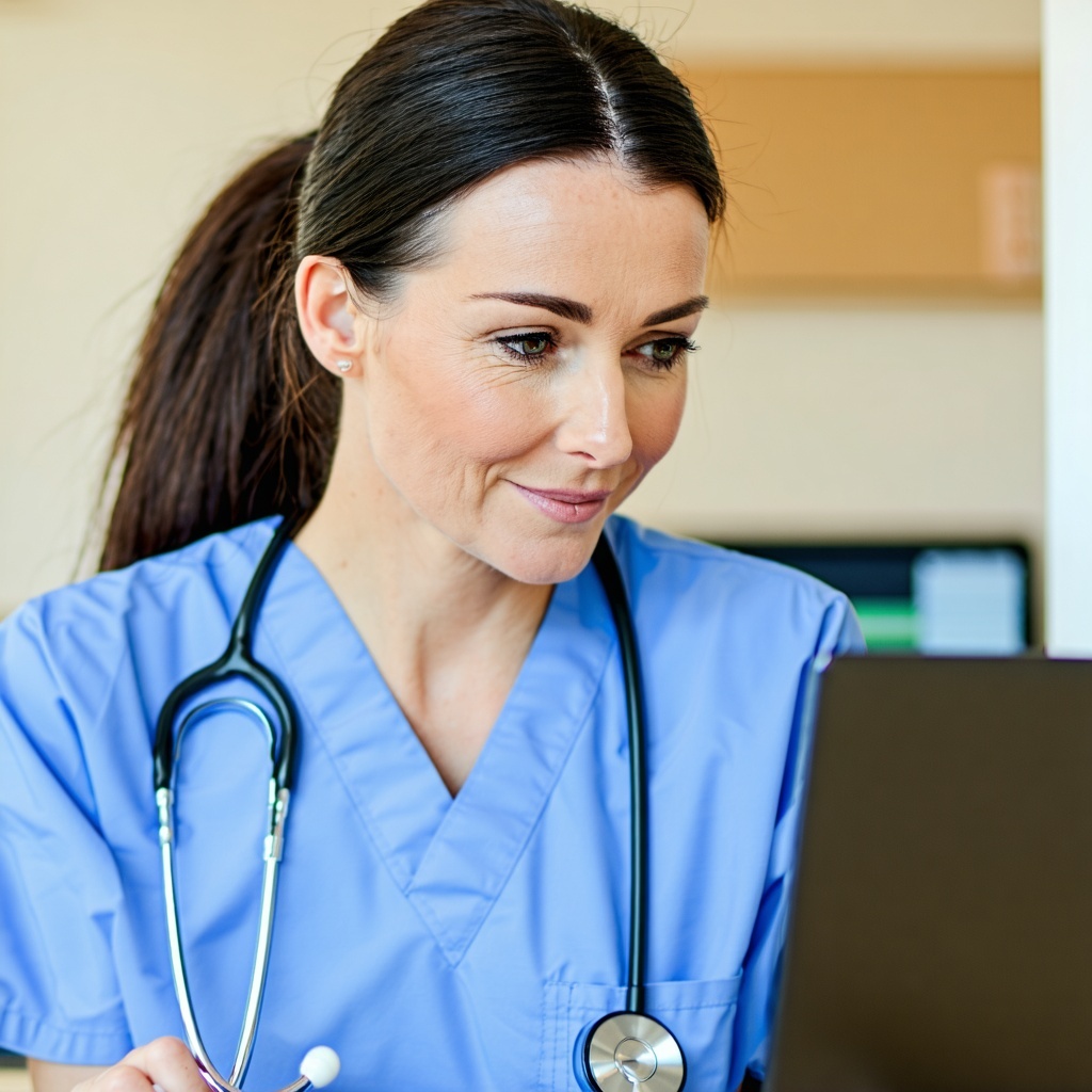 A nurse at a Laptop-1